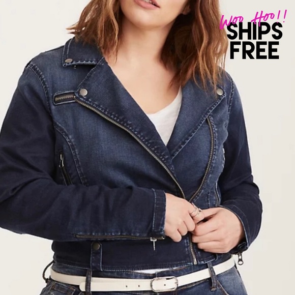torrid Jackets & Blazers - Torrid Denim Moto Zip Jacket 1X #0615